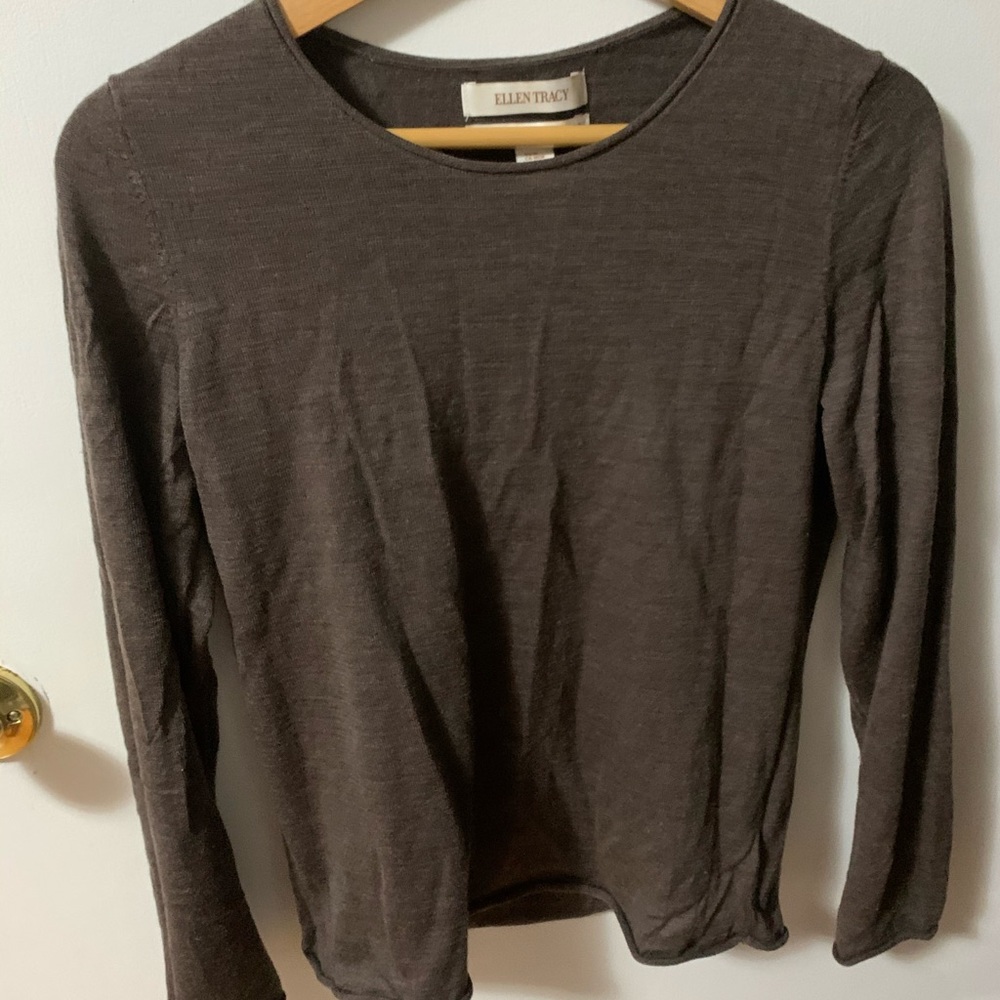 Thin, brown Ellen Tracy sweater